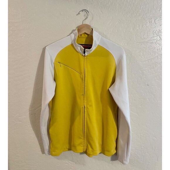 Sun Mountain Jackets & Blazers - Y Sun Mountain Yellow & White Colorblock Long Sleeved Zip Up Athletic Jacket